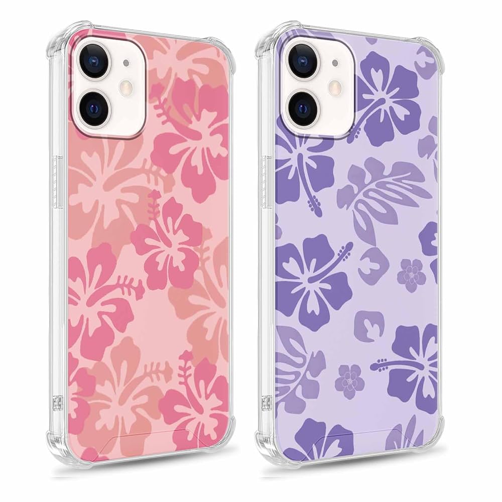 Amazon.com: Yomjew 2 Pack Cute Clear Floral Hibiscus Phone